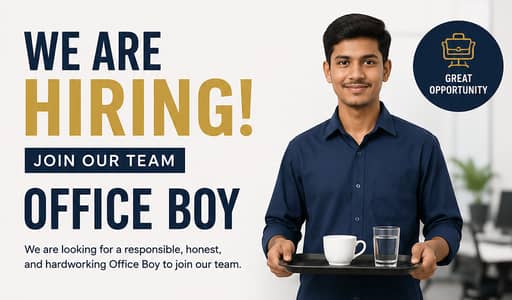 URGENT HIRING | Office Boy | Tajbagh  | Day Shift  | 9 A. M - 7 P. M