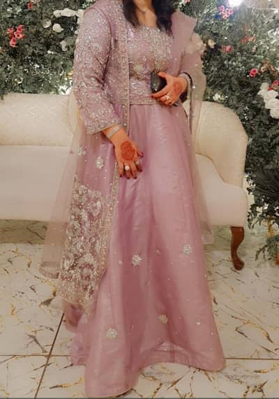 lehnga with gown
