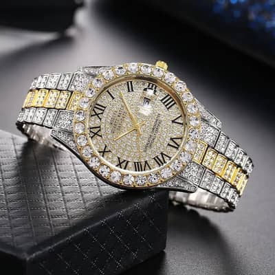 Luxury Daimend Watch – Premium Quality | Gold, Silver & Rose Gold