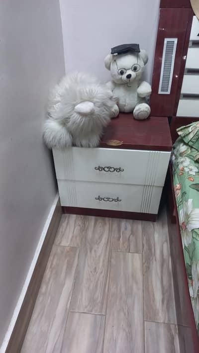 king size lavish bed dressing side tables and mattress for sale,