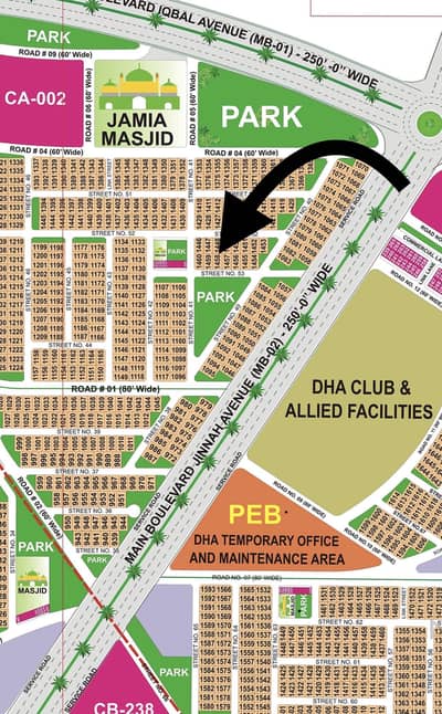 01 Kanal Facing Park Plot Direct Access From 250ft Road Near Theme Park And DHA Club