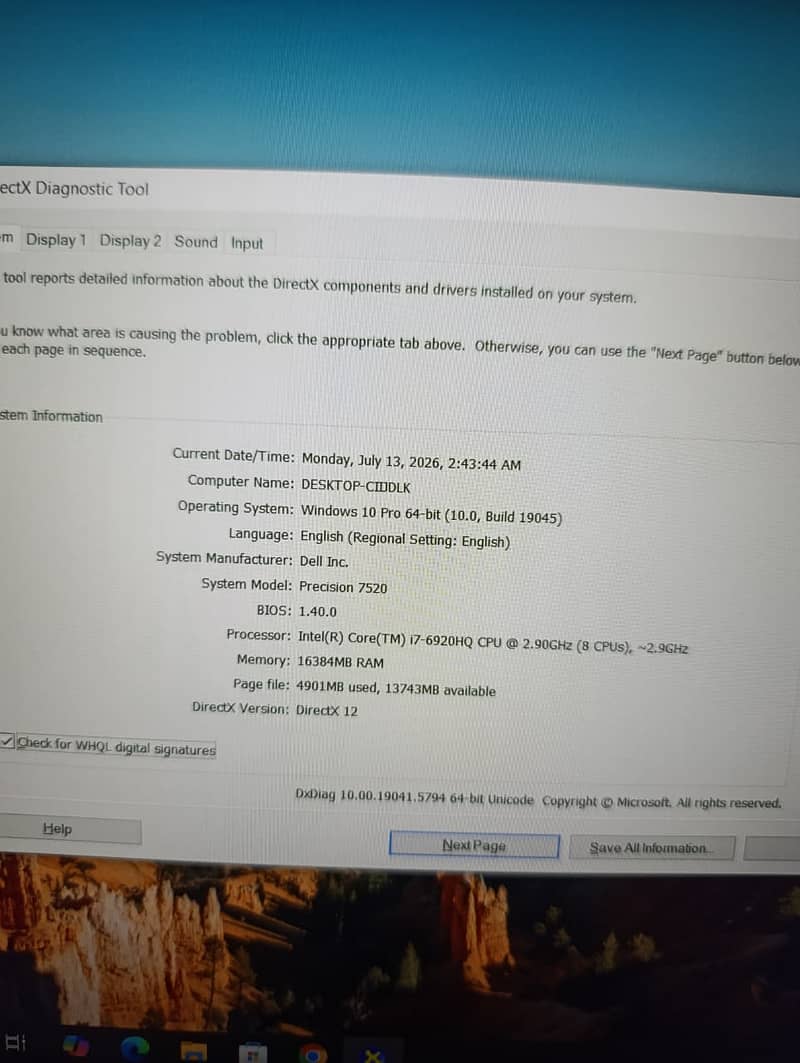 Dell precision 7520 4