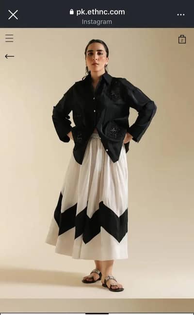 embroided shirt with skirt