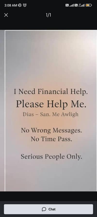 Financial support chahye 