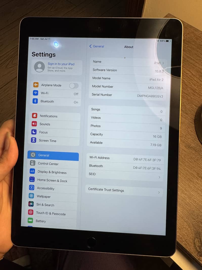Ipad air 2 0