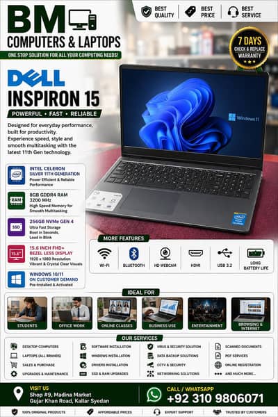 Dell Inspiron 15 3521 11th Generation Laptop for Sale