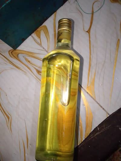 clear glass bottle