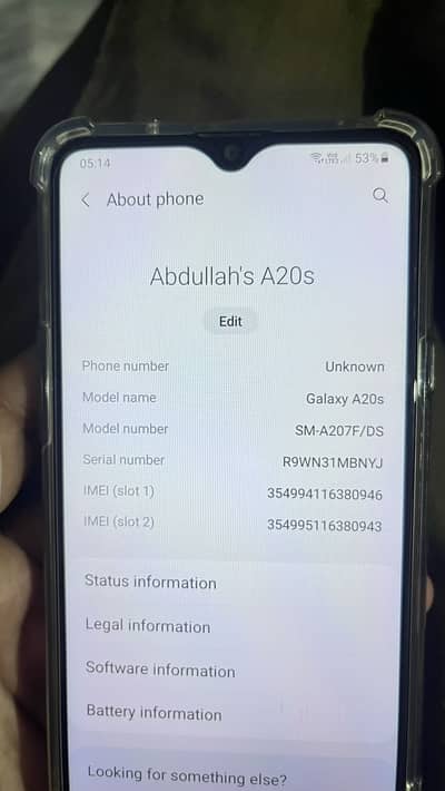 Samsung Mobile A20s