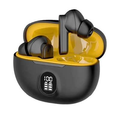 Premium Wireless Earbuds Black Yellow Bluetooth 5.3