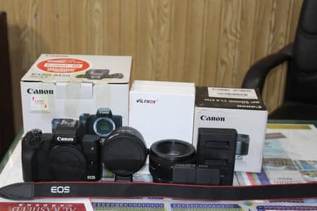 Canon M50 Mark II + 50mm STM + Almost Brand New Viltrox EF-EOS M Mount