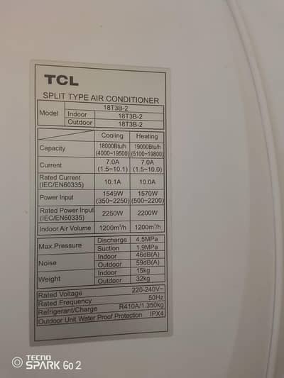 special DC inverter 3 month use appare lock condition 10 by 10
