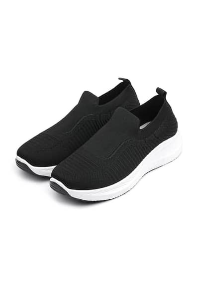 Premium Mesh Casual Slip-On Shoes for Men - Black & White (Brand New)