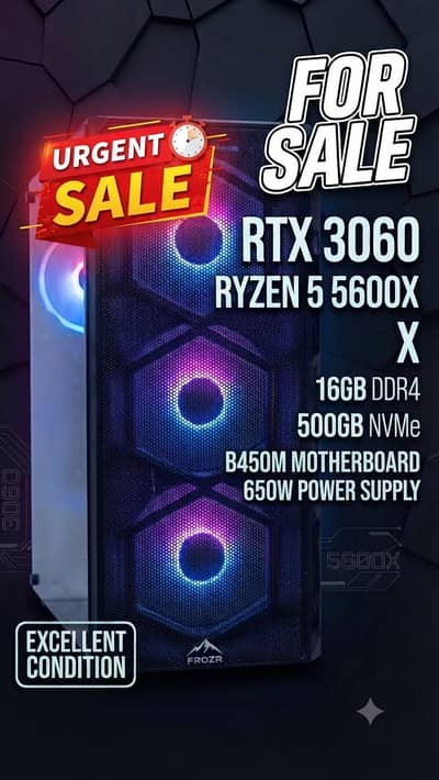 ​ High-Performance Gaming PC – Ryzen 5 5600X + RTX 3060 12GB