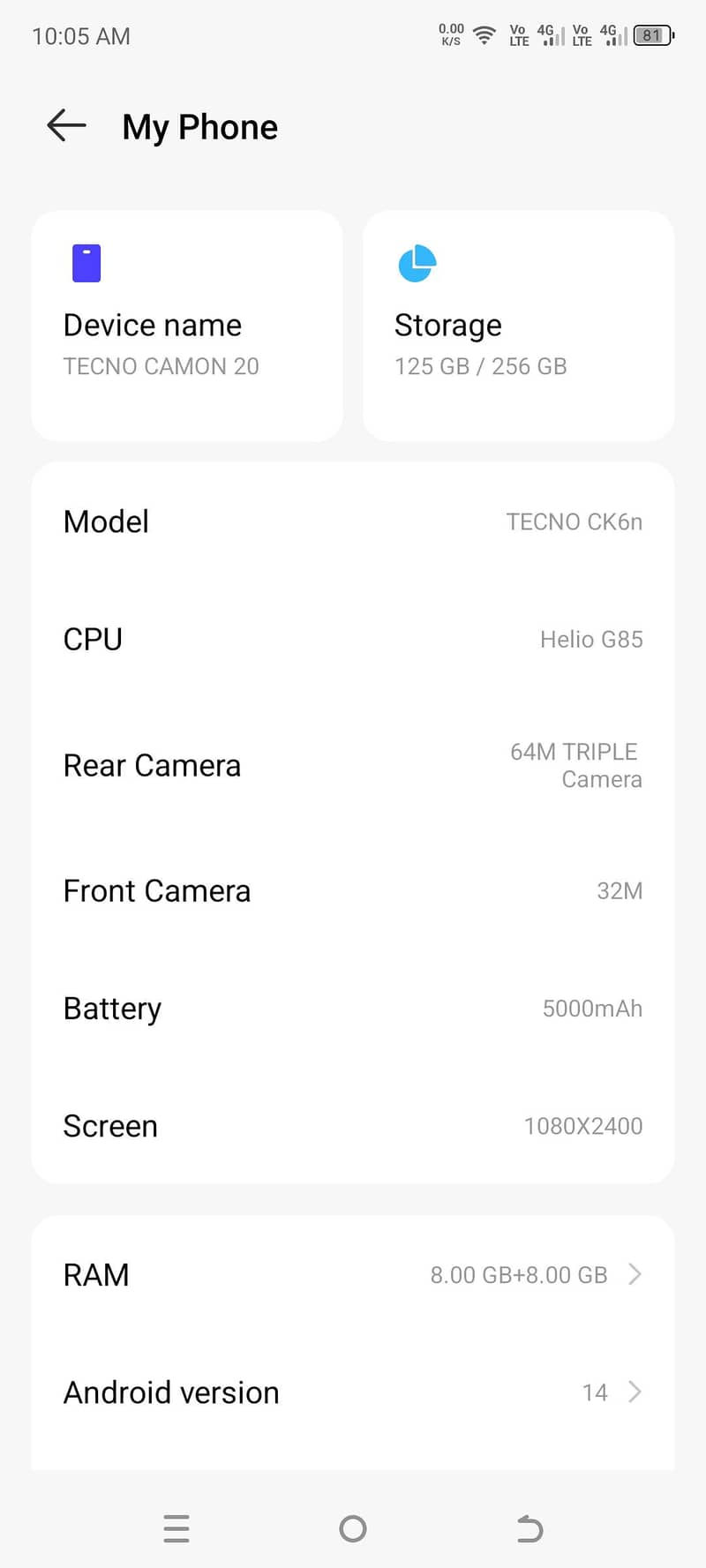 Tecno CAMON 20 0
