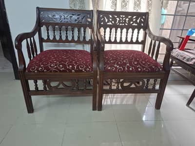 wooden 4 seater sofa set