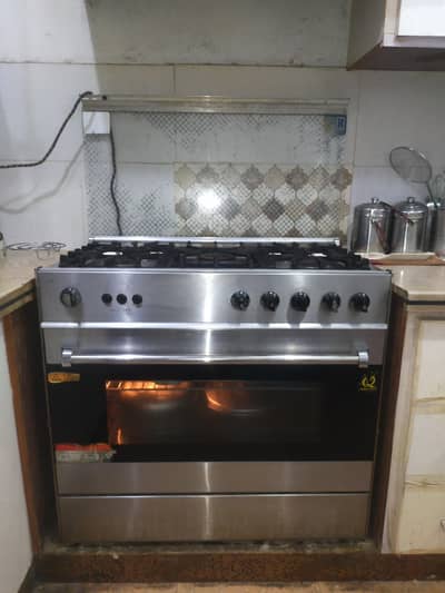 34inch 5 Burner, heavy duty iron stand, with Grill and baking oven