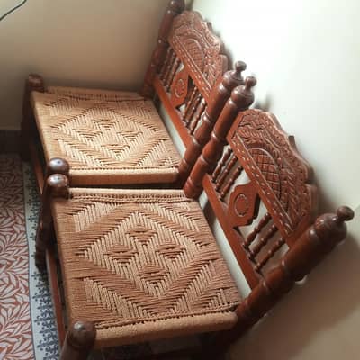 Original Wood Baan Sofa Set (3+1+1) For Sale (negotiable)