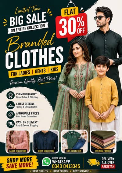  Big Sale – Flat 30% OFF | Branded Clothes Collection