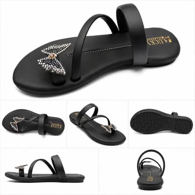 BUTTERFLY LADIES STYLISH FLAT SLIPPER FOOTWEAR