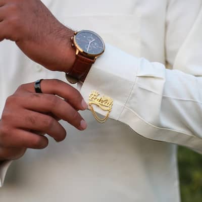 Customized Name Cufflinks with Gift Box – Personalized Engraved Cuffli