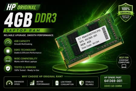 Original HP 4GB DDR3 Laptop RAM | Tested & Working