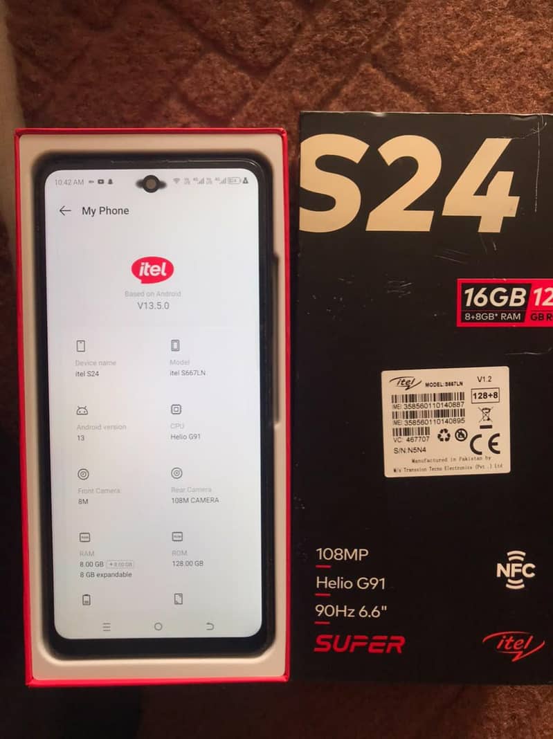 Itel s24 8+8/128 with Only Boxx Condition 10/9 Exchange possible 1