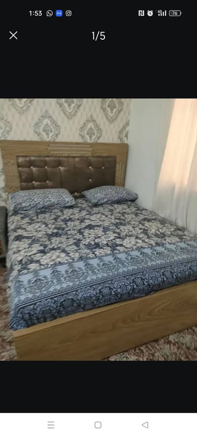 Queen wooden bed with mattress