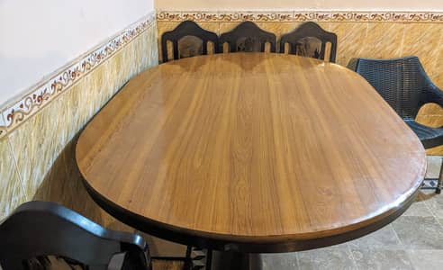 Solid Kikar Wood 6-Seater Dining Table - Unused