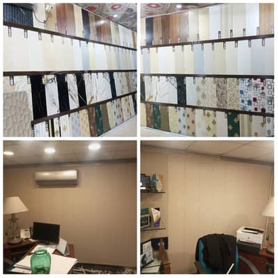 Pvc fluted panel-gypsum ceiling-wall sheet-media wall-wallpaper-blinds