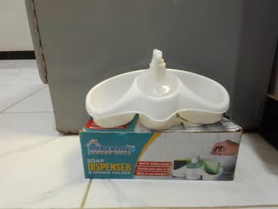 shop dispenser and sponge holder in plastic body