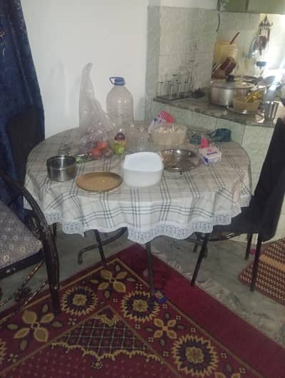 Table and four chairs
