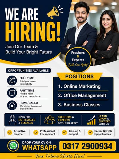 Urgent Hiring - Both Males & Females can apply