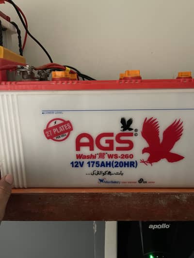 AGS battery for sale 27 plates with normal backup and also good Ac/Dc