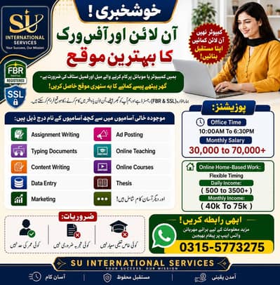 Part time job/Full time Job/Online job/Home base job/Remote Jobs