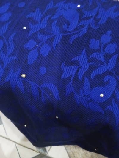 Royal blue shawl , soft but warm