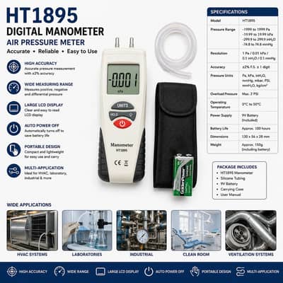 Digital Manometer Air Pressure Meter price i pakistan HT1895