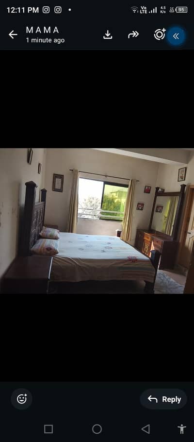 Bed and side tables and dressing table
