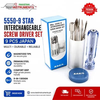 5550-9 Star Interchangeable Screw Driver Set In Pakistan