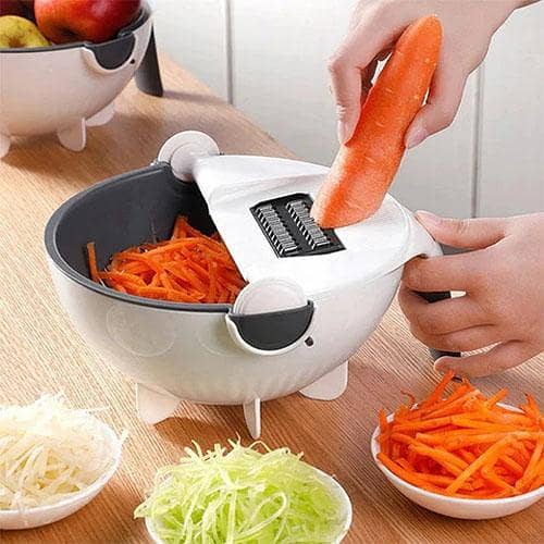 9in1 Double-Layer Vegetables Cutter Shredder Grater Slicer with Drain Basket in pakistan