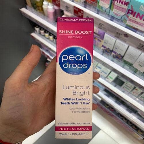 New Original Luminous Bright Shine Boost Tooth Paste Pearl Drops 75ml in pakistan