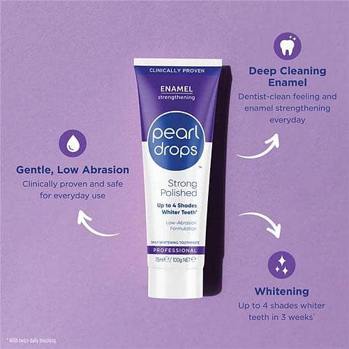 New Original Strong White Toothpaste Polished Mint Flavour Clinically Proven Pearl Drops 75ml in pakistan