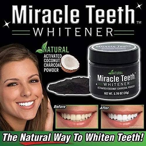 New Original Miracle Teeth Whitener Coconut Charcoal Powder in Pakistan