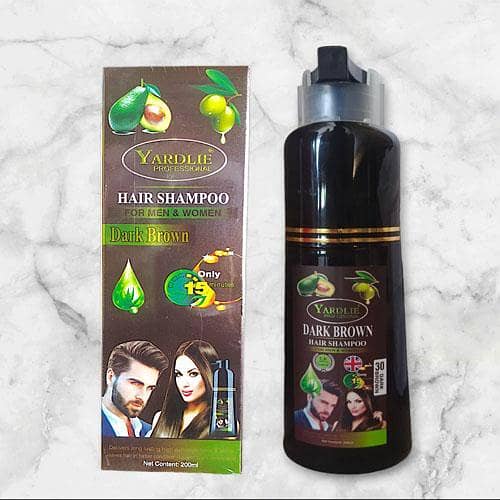 Yardlie Professional Dark Brown Hair Color Shampoo Uk Based Formula 200ml Herbal Fast Hair Dye Shampoo For Men Women in pakistan