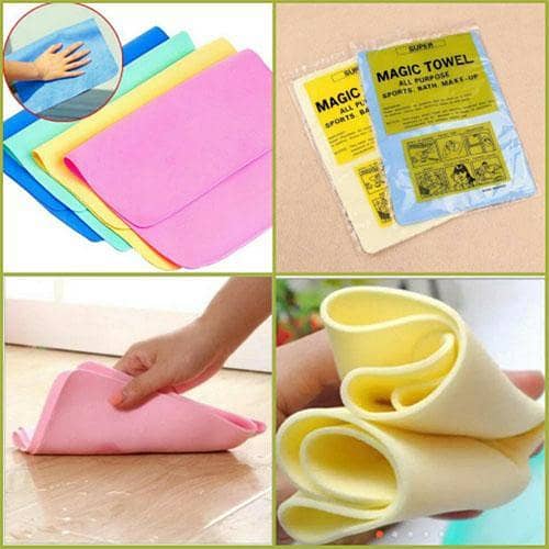 Magic Towel Reusable Water Absorbent Multipurpose Cleaning (30Cm X 40Cm) in pakistan
