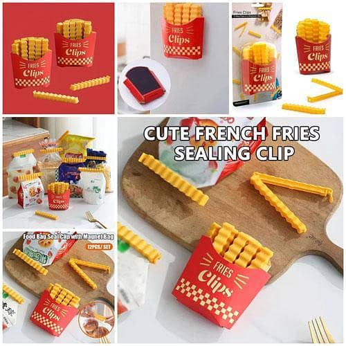 New High Quality Magnetic Fries Sealing Clips (Set Of 12 with Holder) in pakistan