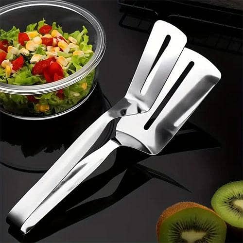 Stainless Steel Steak Clamp Multi-Functional Food Clip Anti-Scald Bread Clip Multifunctional Cooking Tong Double Sided Spatula in pakistan