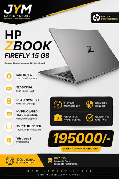 HP ZBook Firefly 15 G8 Core i7 11th Gen | 32GB RAM | 512GB SSD | Quadr