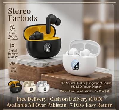 Wireless Bluetooth Earbuds With LED Display