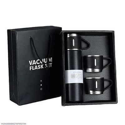 stainless steel vacuum flask set 2 cup balck