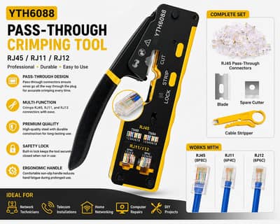 Pass‑Through RJ45/RJ11/RJ12 Crimping Tool price in pakistan YTH6088